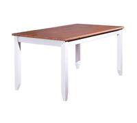Table de Repas Bois "Takao" 160cm Blanc & Naturel