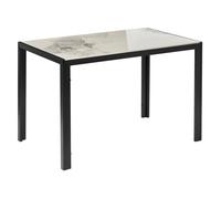 Table de repas CLARENCE Marbre blanc 120 cm 70 cm Céramique