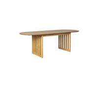 BARLET - Table de repas extensible ovale en bois de chêne L200 Marron clair