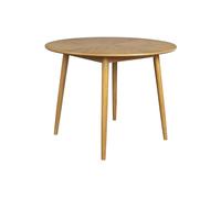 Table de repas en bois beige, ronde, 4 places - White Label, Fabio - Ø100 H75 cm