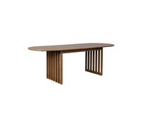 BARLET - Table de repas extensible ovale en bois de noyer L200 Marron