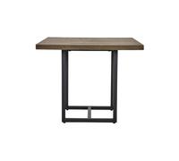 Table de repas en bois de manguier marron, 2 places, carrée, table haute, pieds en fer - House Doctor, Tnak - 90x90x74 cm