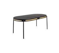 Table de repas en bois noir et rotin, 6 places, ovale - Bold Monkey, Webbing - 180x90x76 cm
