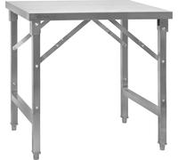 Table de repas en inox, 80 x 70 x 80,5 cm, table de travail, table de cuisine, table de préparation en inox
