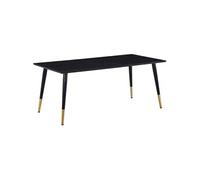 Table de repas en MDF et acier Dipp 180 x 90 cm noir et cuivre