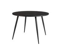 Table de repas en teck noir, robuste, 4 places, ronde - White Label, Mo - Ø110x76 cm