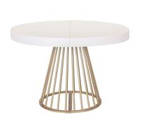 Table ronde extensible Soare Blanc pieds Or Blanc