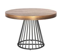 Table ronde extensible chêne foncé et pieds métal Erry 110/260 cm