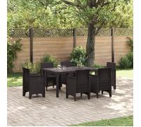 Table de repas extérieure rectangulaire vidaXL en marron | Résistante aux UV en plastique solide 871685