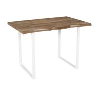Home Deco Factory - Table de repas Forest - MDF et fer, design moderne - Blanc