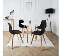 The home deco factory Table de repas HD3210 Ronde Scandinave 76 cm Blanche