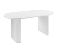 Table de Cuisine Rustique à Manger Plateau Ovale Pieds 180 x 90 cm MDF Blanc