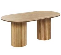 Table de Repas Ovale 180 x 100 cm en MDF et Bois d'Hévéa Bois Clair Sheridan
