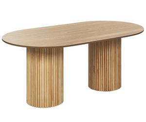 Table de Repas Ovale 180 x 100 cm en MDF et Bois d'Hévéa Bois Clair Sheridan