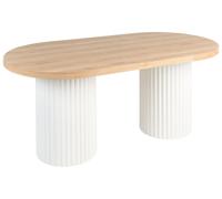 Table de Repas Ovale 180 x 90 cm MDF Marron et Blanc Sheridan