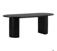 - Table de repas ovale Bianca 200 x 90 cm noir