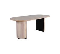 - Table de repas ovale Bianca 200 x 90 cm noir et naturel