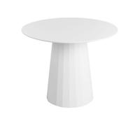 Table Ronde en Bois MDF Salle à Manger 100 cm Structure en Acier Blanche Plato