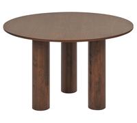 Table de Repas Ronde 180 x 100 cm en MDF et Bois d'Hévéa Foncé Orin