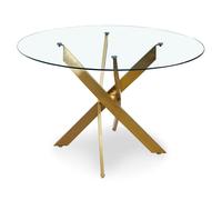 Table de Repas Ronde Design "Rixa" 120cm Or