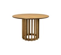 Table de repas ronde en bois beige Barlet
