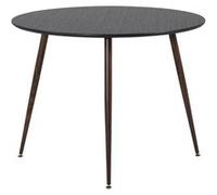 Table de repas ronde Plaza 100 cm noir et noyer