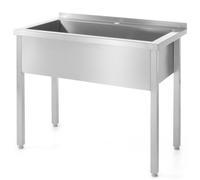 Table de restauration avec une cuve soudée en acier inoxydable 60 x 60 x 85 cm - Hendi 813294