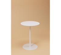 Table de restauration ronde Bistro Trinquet diamètre 60 cm - Intérieur - Expétrieur - Plateau blanc - Pied blanc
