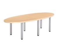 Table de réunion Consul 1/2 rond - Élement suivant - L. 140 x P. 120 cm - Chêne ? Pieds Aluminium