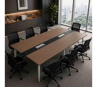 Table de Réunion Grande, Table de Conférence Rectangulaire, pour 8 à 20 Personnes, avec Gestion de Câbles et Structure, Installation Simple, Idéale pour Bureau, coworking,005,240x120x74cm