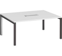 Table de réunion L 160 x P 120 cm Arko plateau blanc / piètement anthracite - - Bruneau