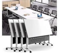 Table de réunion mobile avec couvercle rabattable, design peu encombrant, idéal pour les conférences de bureau et de classe