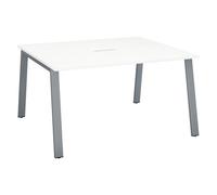 Table de réunion modulable ECLA blanc L 140 x P 126 piètement métal aluminium - - Bruneau