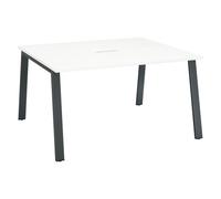 Table de réunion modulable ECLA blanc L 140 x P 126 piètement métal anthracite - - Bruneau