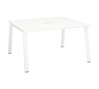 Table de réunion modulable ECLA blanc L 140 x P 126 piètement métal blanc - - Bruneau