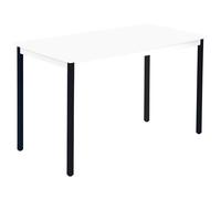 Table de réunion modulable rectangle - L.120 x P.60 cm - Plateau Blanc - Pieds Noir