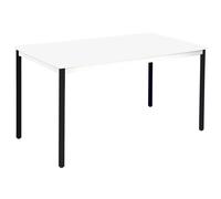 Table de réunion modulable rectangle - L.140 x P.70 cm - Plateau Blanc - Pieds Noir