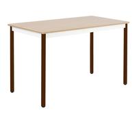 Table de réunion modulable rectangle - L.140 x P.70 cm - Plateau Chêne - Pieds Brun