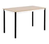 Table de réunion modulable rectangle - L.140 x P.70 cm - Plateau Chêne - Pieds Noir