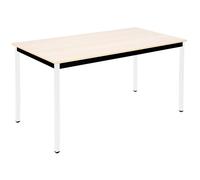 Table de réunion modulable rectangle - L.140 x P.70 cm - Plateau Erable - Pieds Blanc