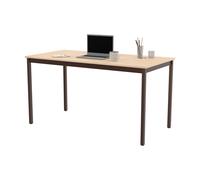 Table de réunion modulable rectangle - L.140 x P.70 cm - Plateau Erable - Pieds Brun