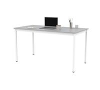 Table de réunion modulable rectangle - L.140 x P.70 cm - Plateau Gris - Pieds Blanc