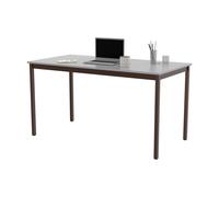 Table de réunion modulable rectangle - L.140 x P.70 cm - Plateau Gris - Pieds Brun