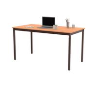 Table de réunion modulable rectangle - L.140 x P.70 cm - Plateau Hêtre - Pieds Brun