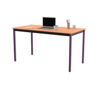 Table de réunion modulable rectangle - L.140 x P.70 cm - Plateau Hêtre - Pieds Prune