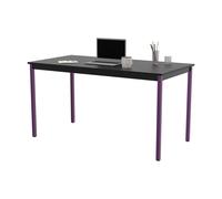 Table de réunion modulable rectangle - L.140 x P.70 cm - Plateau Noir - Pieds Prune