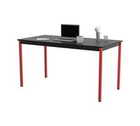 Table de réunion modulable rectangle - L.140 x P.70 cm - Plateau Noir - Pieds Rouge