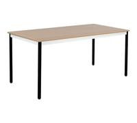 Table de réunion modulable rectangle - L.160 x P.80 cm - Plateau Chêne - Pieds Noir