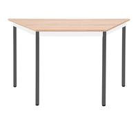 Table de réunion modulable trapèze - L.120 x P.60 cm - Plateau Chêne Canadien - Pieds Gris
