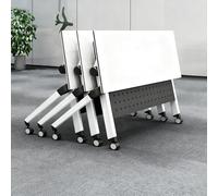 Table de réunion pliable moderne avec feuille rabattable, bureau de conférence, séminaire, table de formation sur 4 roulettes, design modulaire pour 10 pièces